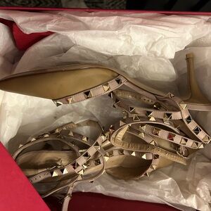 Valentino-tan 2” studded heels